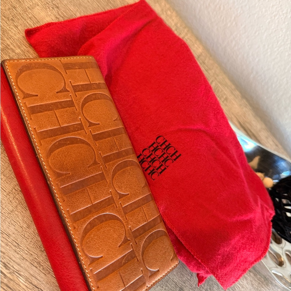 Carolina Herrera Brown and Red Key Holder